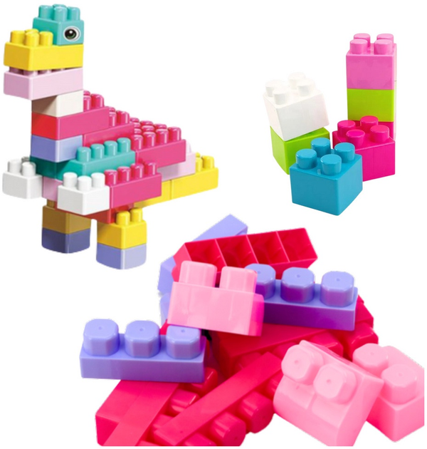 Klocki konstrukcyjne w pudełku LeanToys 40 elementów 24579 (5905991057062) - obraz 3