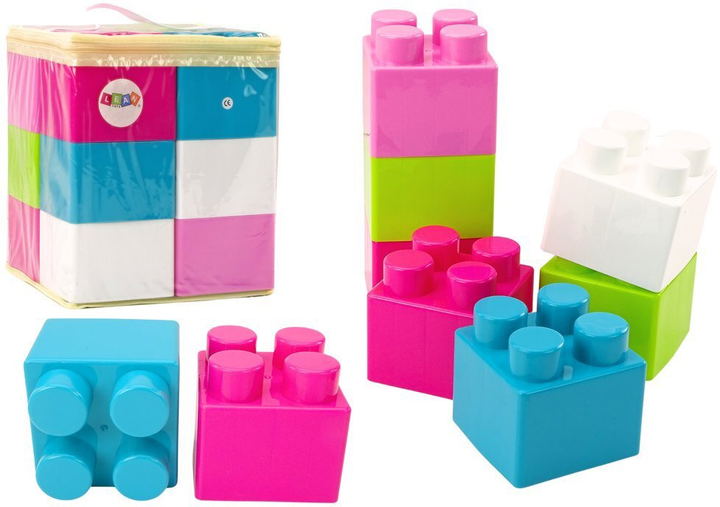Klocki konstrukcyjne w torbie LeanToys Duże 12 elementów 18292 (5905991016786) - obraz 2
