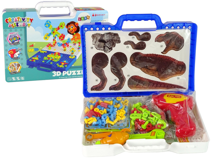 Klocki konstrukcyjne LeanToys Dinozaury 3D 14809 (5905515352734) - obraz 2