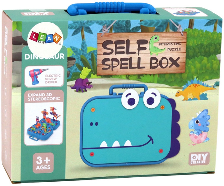 Zestaw w walizce LeanToys z motywem dinozaurów 227 elementów 17768 (5905991006183) - obraz 1
