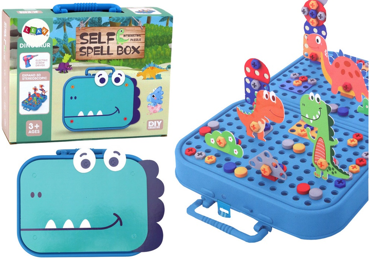 Zestaw w walizce LeanToys z motywem dinozaurów 227 elementów 17768 (5905991006183) - obraz 2