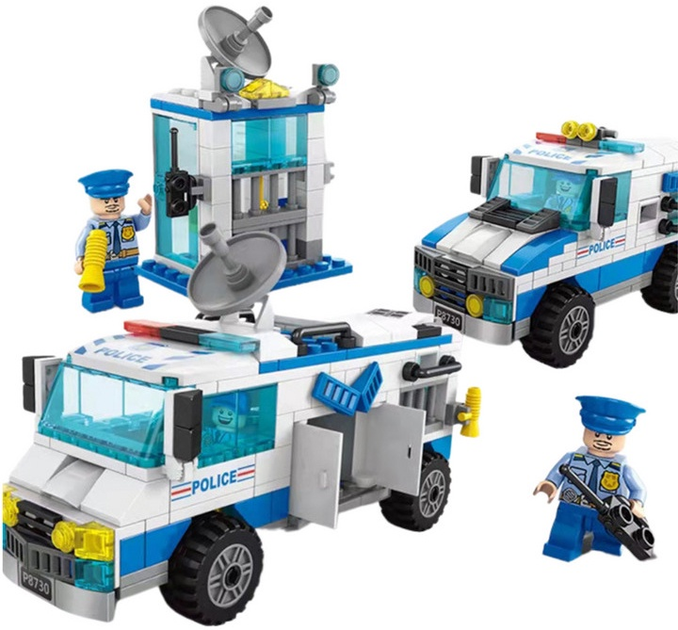 Zestaw klocków konstrukcyjnych LeanToys samochod policyjny 271 element 18299 (5905991016601) - obraz 3