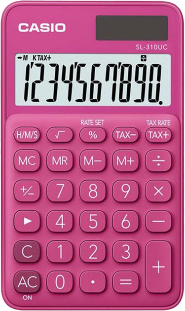 Kalkulator kieszonkowy Casio 10-cyfrowy Red (4549526612824) - obraz 1