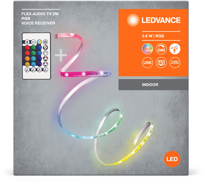Taśma LED LEDVANCE FLEX AUDIO TV Voice 3.6W RGB 5V USB 2M (4099854095368) - obraz 8