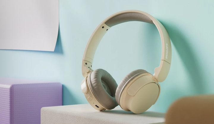 Słuchawki Philips TAH3209 BT 5.3 bezprzewodowe z mikrofonem Beige - obraz 4