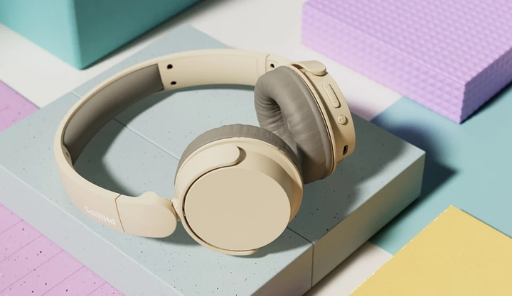 Słuchawki Philips TAH3209 BT 5.3 bezprzewodowe z mikrofonem Beige - obraz 5