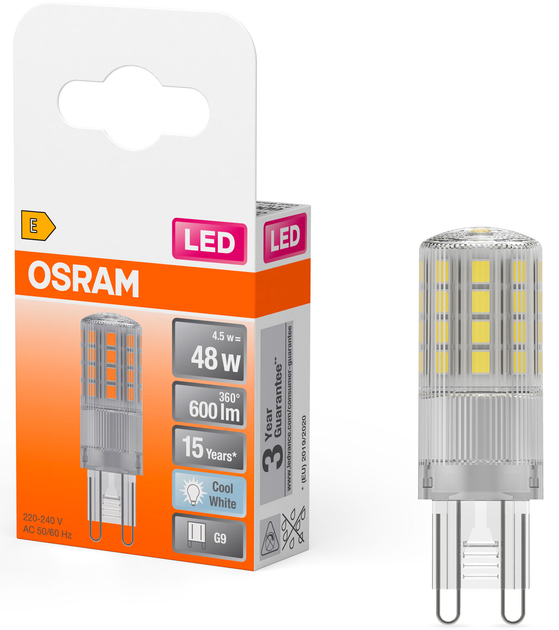 Lampa LED OSRAM PIN48 4.5W 600Lm 2700K G9 (4058075432451) - obraz 1