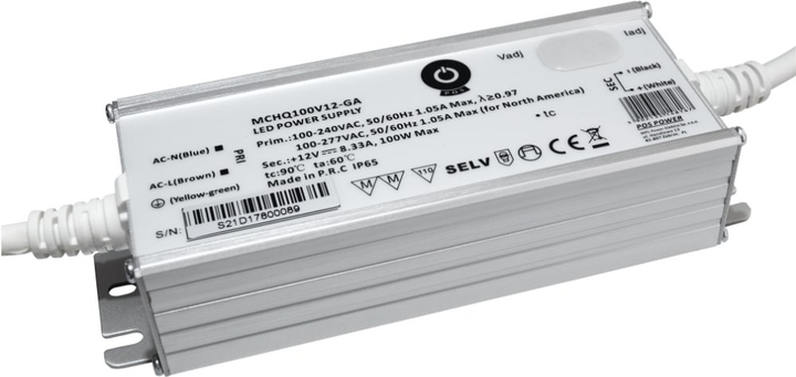 Zasilacz POS LED Driver 12V, 8.33A, 100W MCHQ100V12-GA (5902135148167) - obraz 1