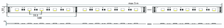 Професійна світлодіодна стрічка MW Lighting RGB HQS 7.2 Вт/м 24В 30LED IP33 5м (5902135157046) - зображення 4