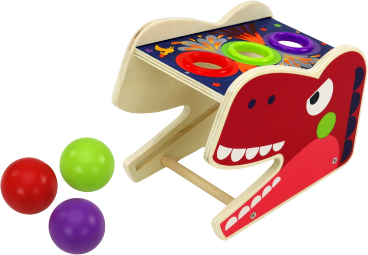 Музична іграшка Lean Toys Динозавр 2-в-1 з цимбалами дерев'яна (5904665992227) - зображення 4