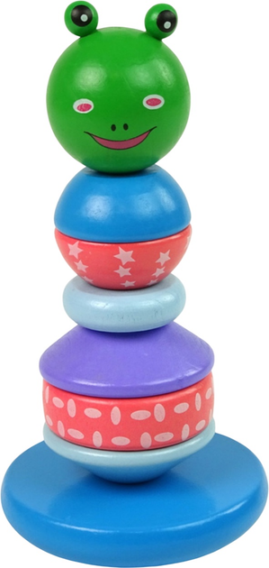Розвиваюча пірамідка Lean Toys Жабка-балансир дерев'яна (5904665990148) - зображення 3