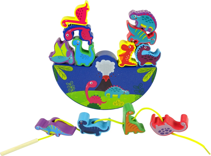 Дерев'яна іграшка Lean Toys Dinosaur Balance Game (5904665990278) - зображення 3