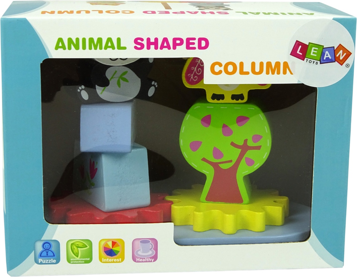 Набір дерев'яних блоків Lean Toys Animal Shaped Column (5904665990117) - зображення 2