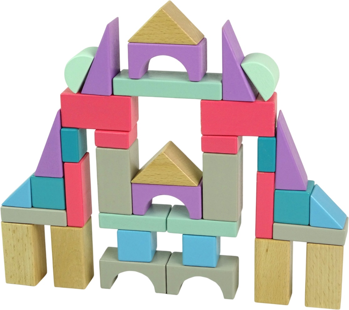 Zestaw drewnianych klocków Lean Toys 55 elementów (5904665990339) - obraz 5