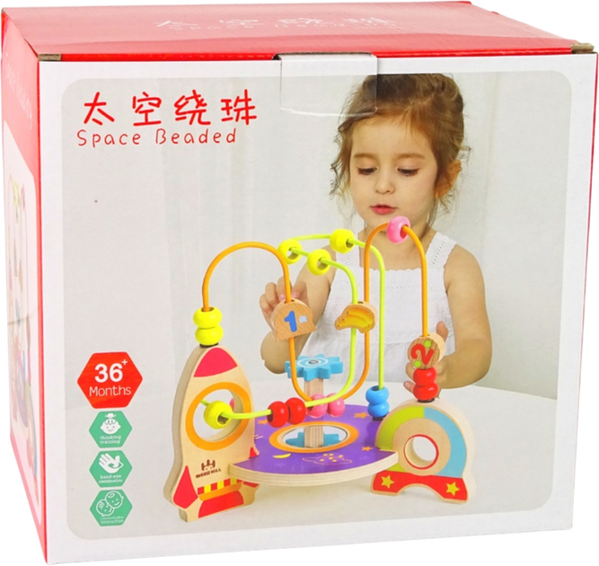 Розвиваюча іграшка Lean Toys дерев'яна з ракетою (5904665991978) - зображення 2