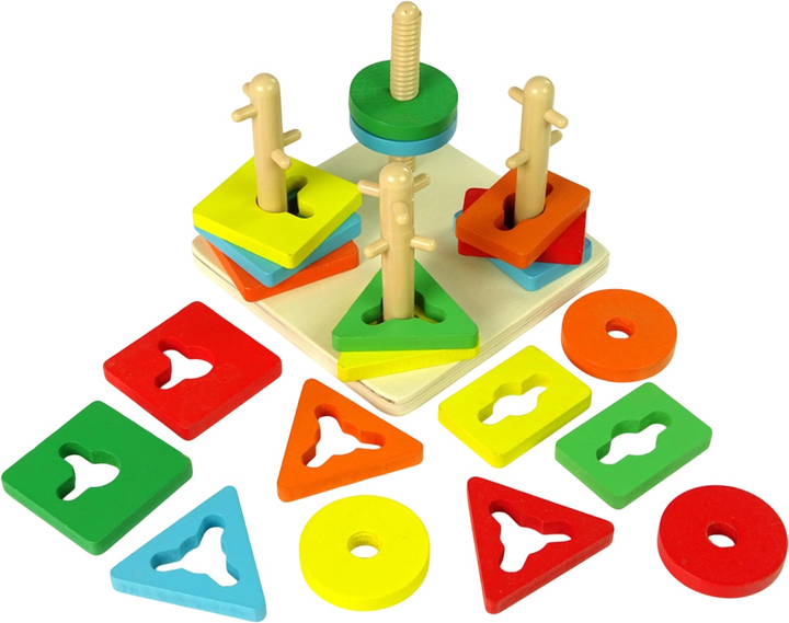 Zestaw drewnianych klocków Lean Toys Układanka zręcznościowa edukacyjna (5904204759434) - obraz 3