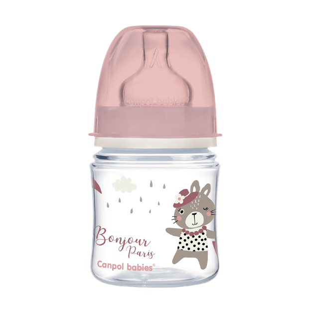 Бутылка антиколиковая с широким отверстием 120 мл PP Easystart Bonjour Paris Canpol babies Розовая (5901691844360) - изображение 3