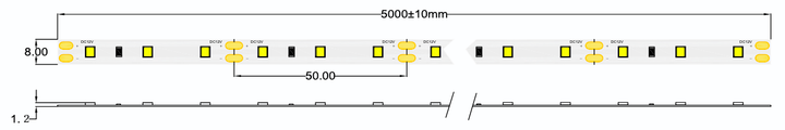 Професійна світлодіодна стрічка MW Lighting HQS 6 Вт/м 12В 60LED 6500K IP33 50м (5902135157107) - зображення 3