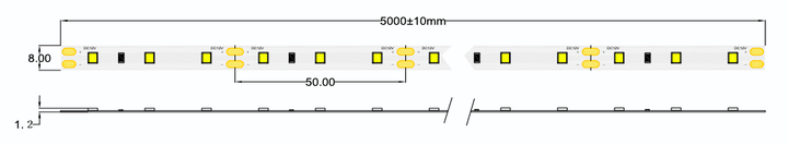 Profesjonalna tasma LED MW Lighting HQS 6 W/m 12V 60LED 6500K IP64 5m (5902135157114) - obraz 2