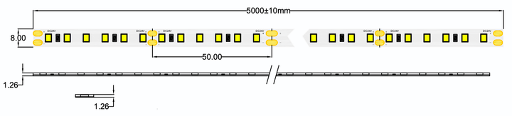 Profesjonalna tasma LED MW Lighting HQS 9.6 W/m 24V 120LED 6500K IP64 5m (5902135157138) - obraz 3