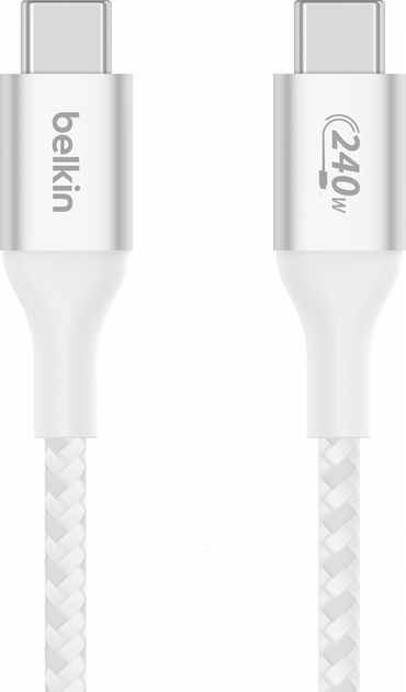 Kabel Belkin BoostCharge 240W USB Type-C - USB Type-C 2 m White (CAB015BT2MWH) - obraz 1