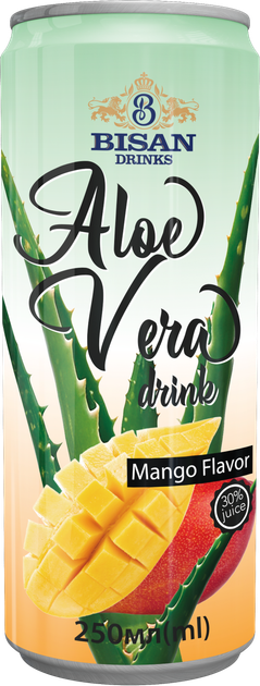Упаковка напою безалкогольного соковмісного Bisan Aloe Vera Mango 250 мл х 6 шт (4820186125481) - зображення 2