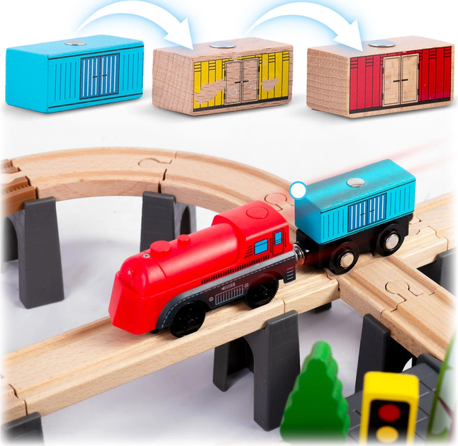 Kolejka drewniana Ricokids Miasteczko RK-879 100 elementów (5903890623357) - obraz 8