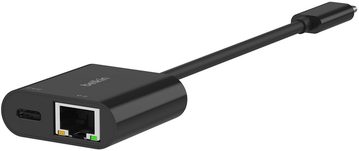 Adapter Belkin USB Type-C - Ethernet RJ-45 with PD 100W 0.13 m Black (INC019BTBK) - obraz 4