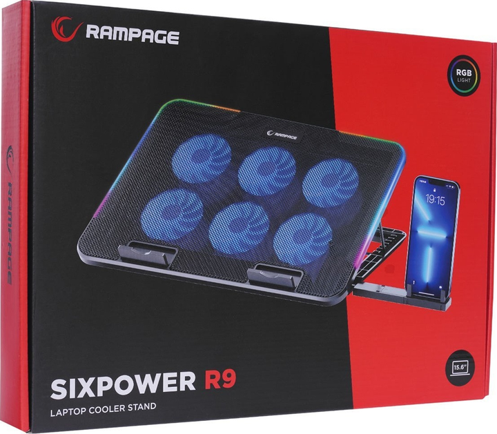 Підставка для ноутбука Rampage Sixpower R9 Black - зображення 7
