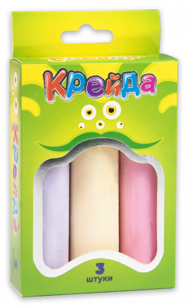 Крейда Велика кругла різнокольорова - 3 штук. 50100 (Strateg) - Фото 1 Крейда Велика кругла різнокольорова - 3 штук. 50100 (Strateg) - изображение 1