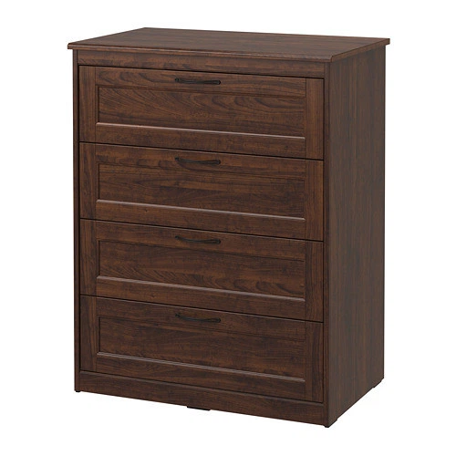 Комод с 4 ящиками IKEA SONGESAND 82x104 см коричневый 603.667.89 - Фото 1 Комод с 4 ящиками IKEA SONGESAND 82x104 см коричневый 603.667.89 - изображение 1