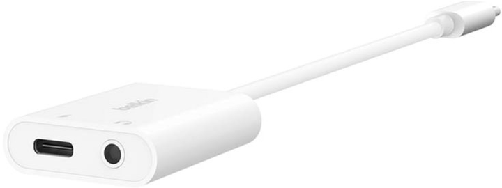 Adapter Belkin RockStar USB Type-C - mini-Jack 3.5 mm with PD 60W 0.15 m White (NPA004BTWH) - obraz 4