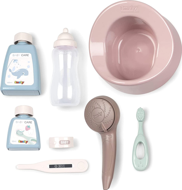 Zestaw zabawek Smoby Baby Nurse Wanienka z akcesoriami 9 elementow 220366 (3032162203668) (955555910973971) - Outlet - obraz 2