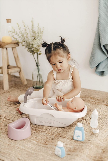 Zestaw zabawek Smoby Baby Nurse Wanienka z akcesoriami 9 elementow 220366 (3032162203668) (955555910973971) - Outlet - obraz 3