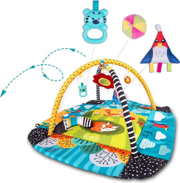 Mata interaktywna edukacyjna Ricokids Lisek 110 x 100 cm (5908220476320) - obraz 8