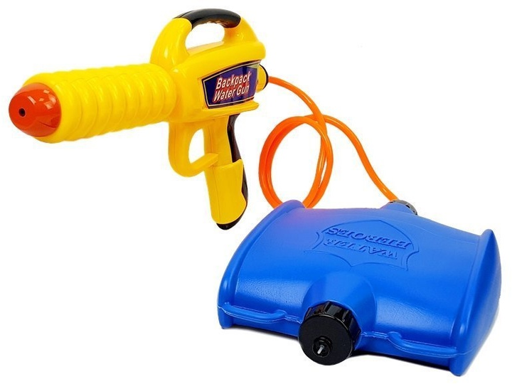 Pistolet na wodę LEAN Toys ze zbiornikiem 1080 ml Żółto-niebieski 8187 (5903802455649) - obraz 3