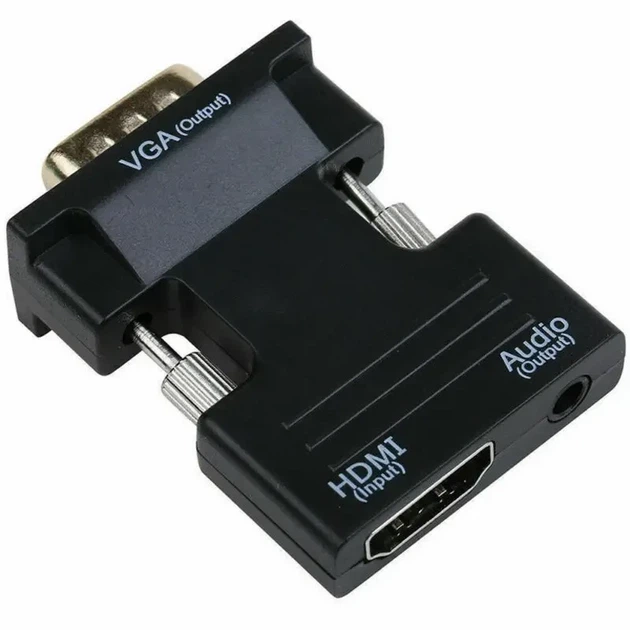 Переходник HDMI VGA OUT конвертер для передачи видео и аудио сигнала 6737 - Фото 1 Переходник HDMI VGA OUT конвертер для передачи видео и аудио сигнала 6737 - изображение 1