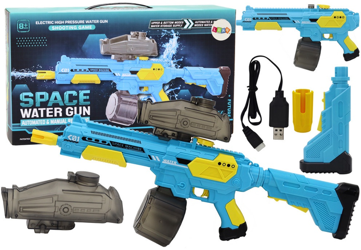 Karabin na wodę akumulatorowy LEAN Toys M416 Automat Niebieski 17615 (5905991004646) - obraz 3