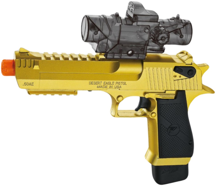 Pistolet elektryczny LEAN Toys na kulki hydrożelowe i strzałki piankowe Złoty 24276 (5905991054221) - obraz 3