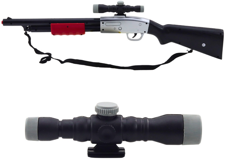 Strzelba LEAN Toys na ramię z dźwiękiem i lunetą 65 cm Czarny 24819 (5905991058694) - obraz 1