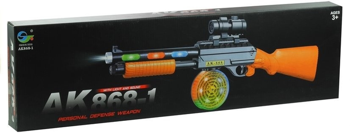 Karabin maszynowy LEAN Toys AK 868-1 ze światłem i dźwiękiem 60 cm 3345 (5905323219489) - obraz 1