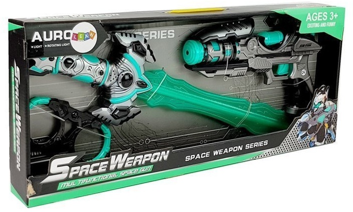 Zestaw kosmicznej broni LEAN Toys Pistolet laserowy z mieczem 7099 (5904665997482) - obraz 1