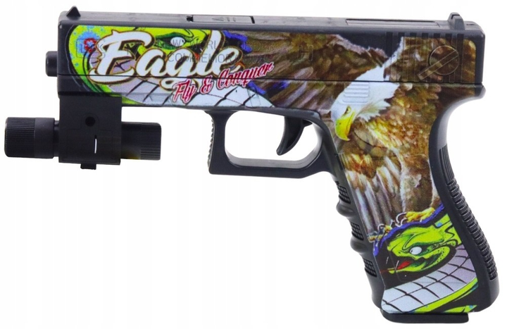 Pistolet LEAN Toys na kulki wodne i strzałki piankowe z laserem Nadruk Orzeł 24263 (5905991054092) - obraz 3
