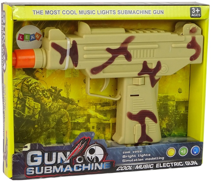 Pistolet LEAN Toys Gun Submachine z wibracją i dźwiękiem Moro 11140 (5905214974251) - obraz 1
