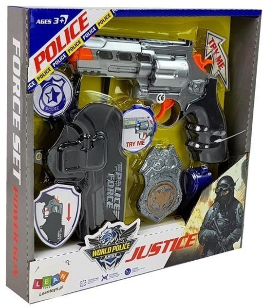 Поліцейський набір LEAN Toys Револьвер зі світлом і звуком з аксесуарами 20 см 7868 (5903802454598) - зображення 1