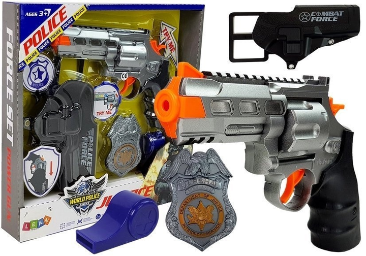 Поліцейський набір LEAN Toys Револьвер зі світлом і звуком з аксесуарами 20 см 7868 (5903802454598) - зображення 2