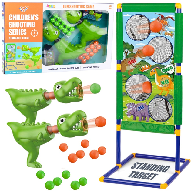 Zestaw strzelecki LEAN Toys Wyrzutnie w kształcie dinozaurów 2 szt 24316 (5905991054627) - obraz 2