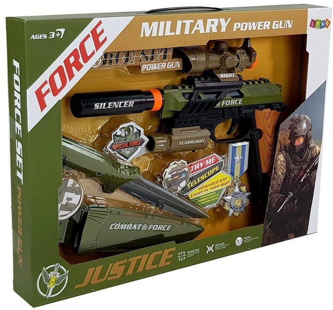 Військовий набір LEAN Toys Пістолет + Ніж + Медаль 7870 (5903802454611) - зображення 1
