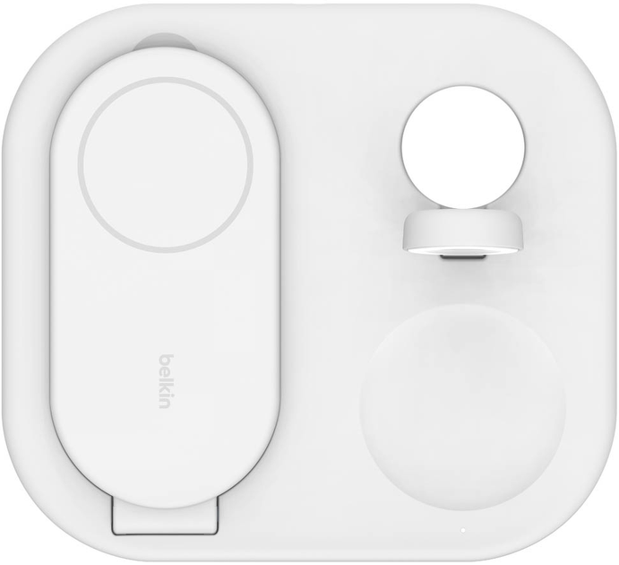Ładowarka bezprzewodowa Belkin BoostCharge Magnetic 3w1 Qi2 15W White (WIZ029VFWH) - obraz 2