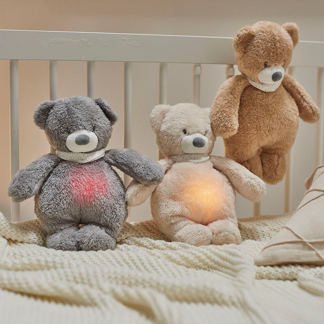 Zabawka z lampką nocną Nattou Sleepy Bear muzyczna z czujnikiem płaczu Beżowa 876612 (5414673876612) - obraz 4